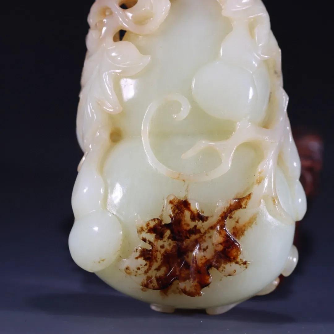 和田玉葫芦福禄双全,葫芦装饰编绳福禄双全