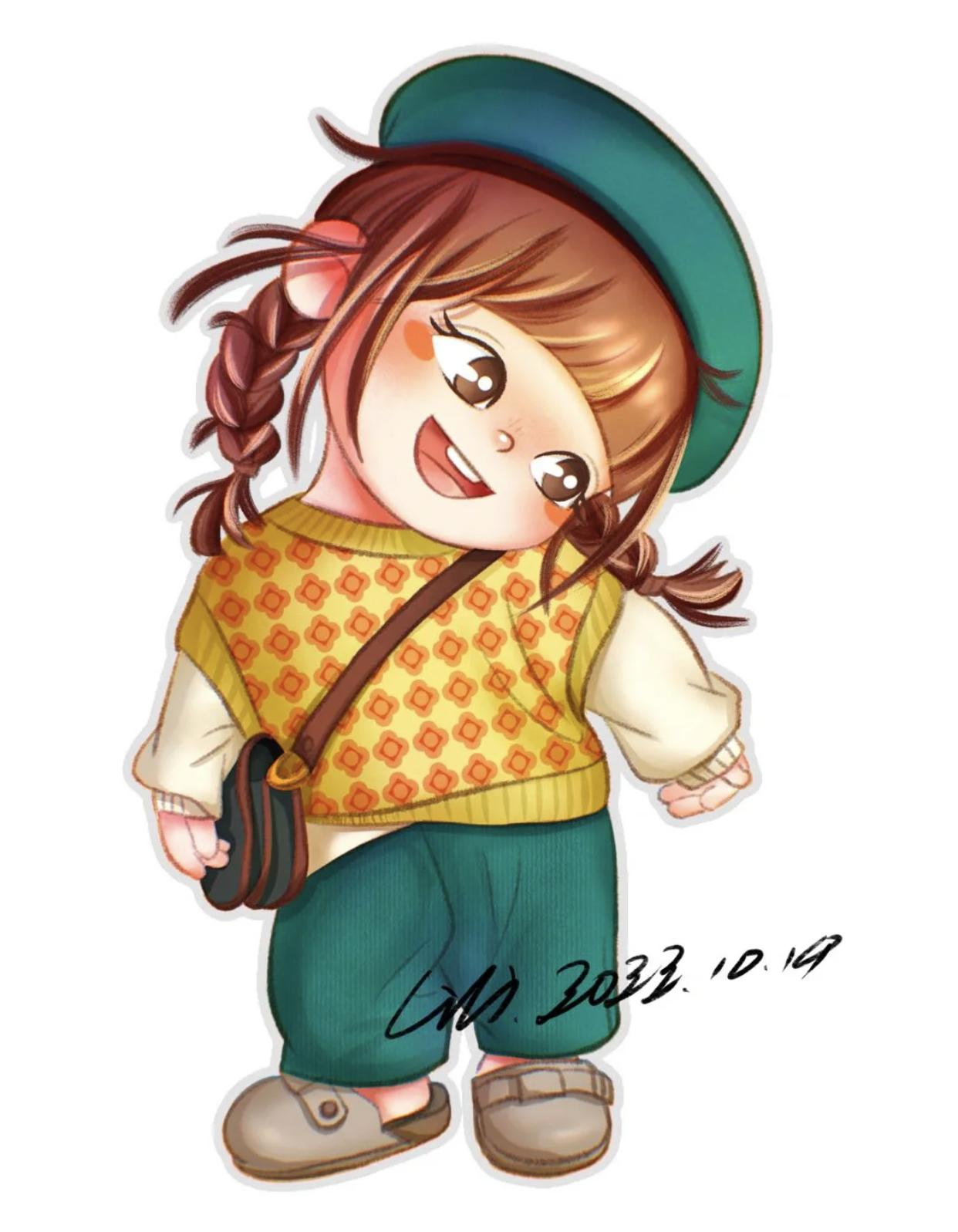 小清新豆豆眼小女孩插画,又凶又可爱的小女孩插画