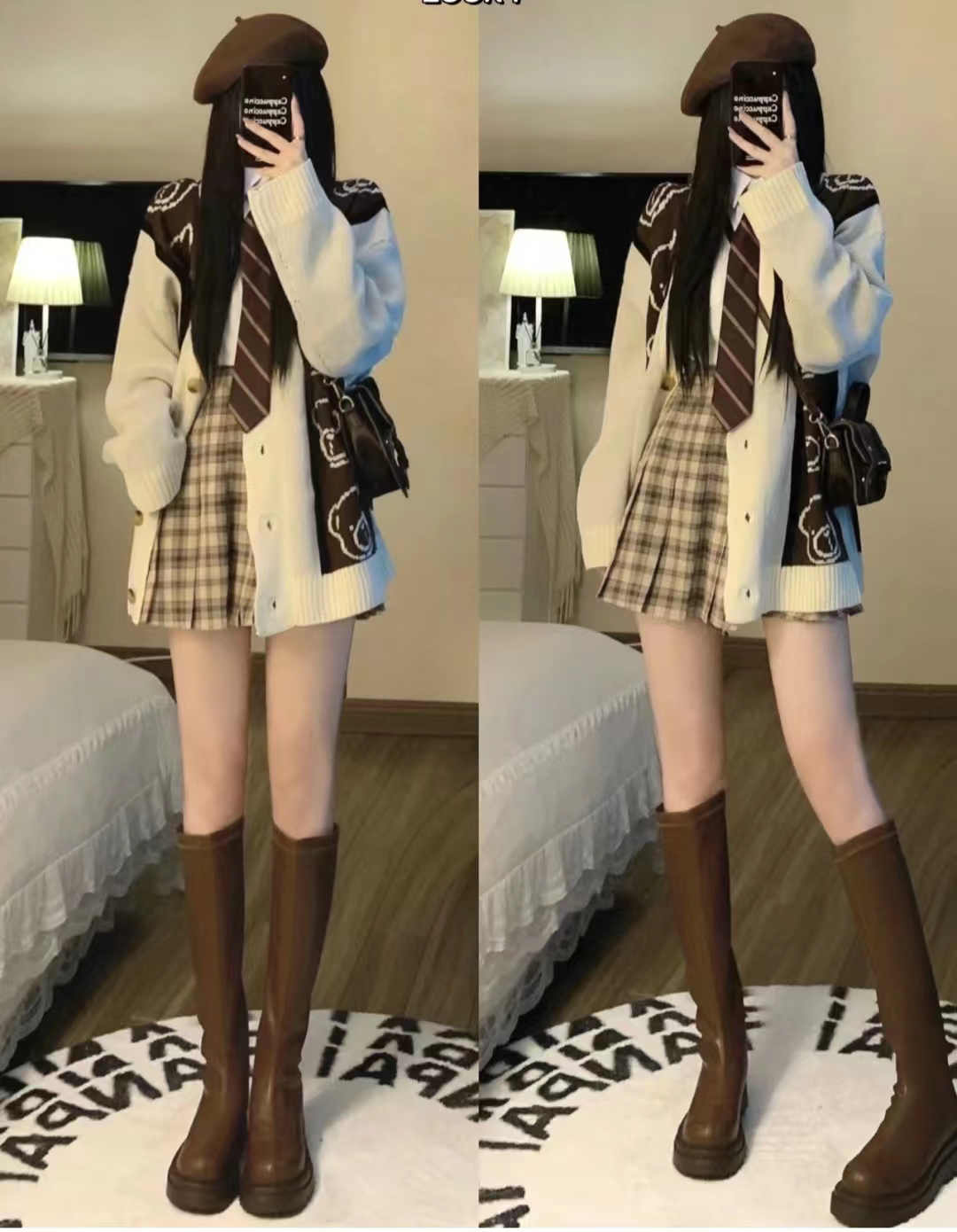 好穿又好搭时尚长筒宽靴,棕色长筒靴子女2022爆款洋气气质