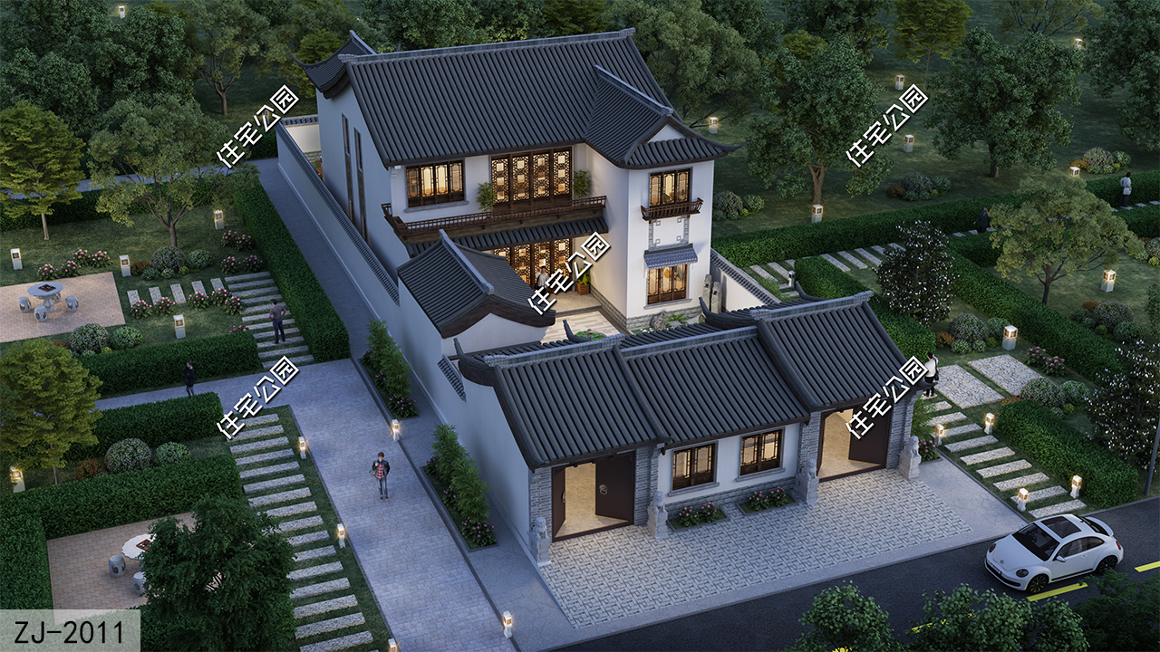 分享高端别墅,七款中式合院经典款