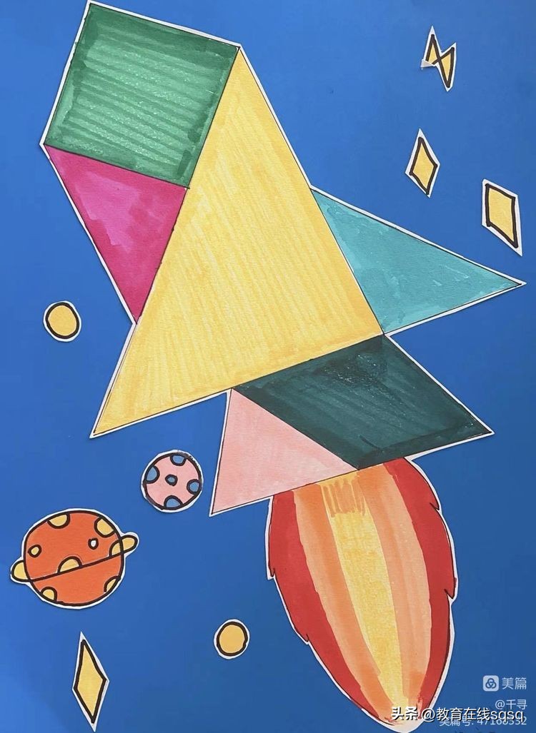 七巧板拼图美丽校园,七巧板拼贴画一年级