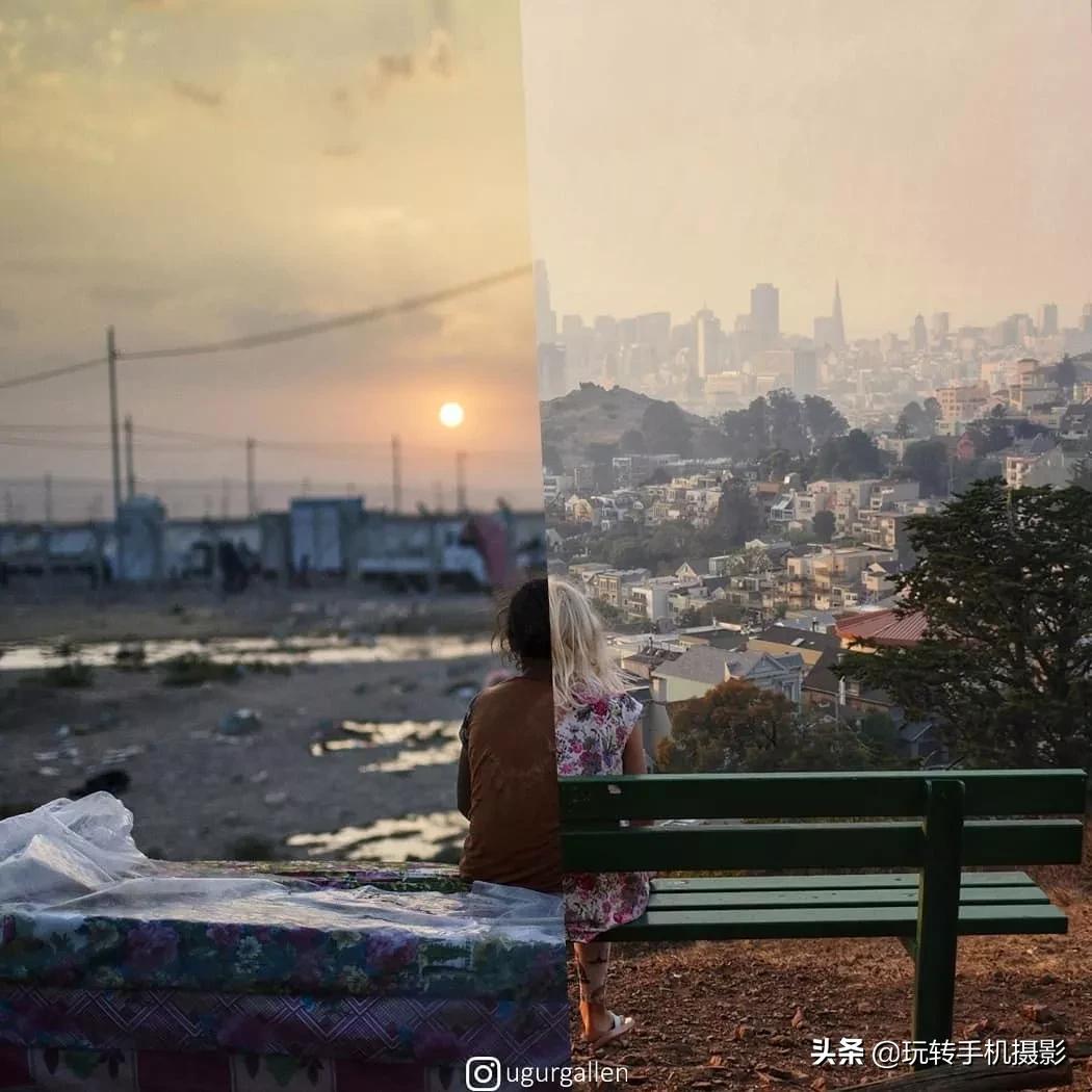 一张照片两个不同人生,一张图两个世界