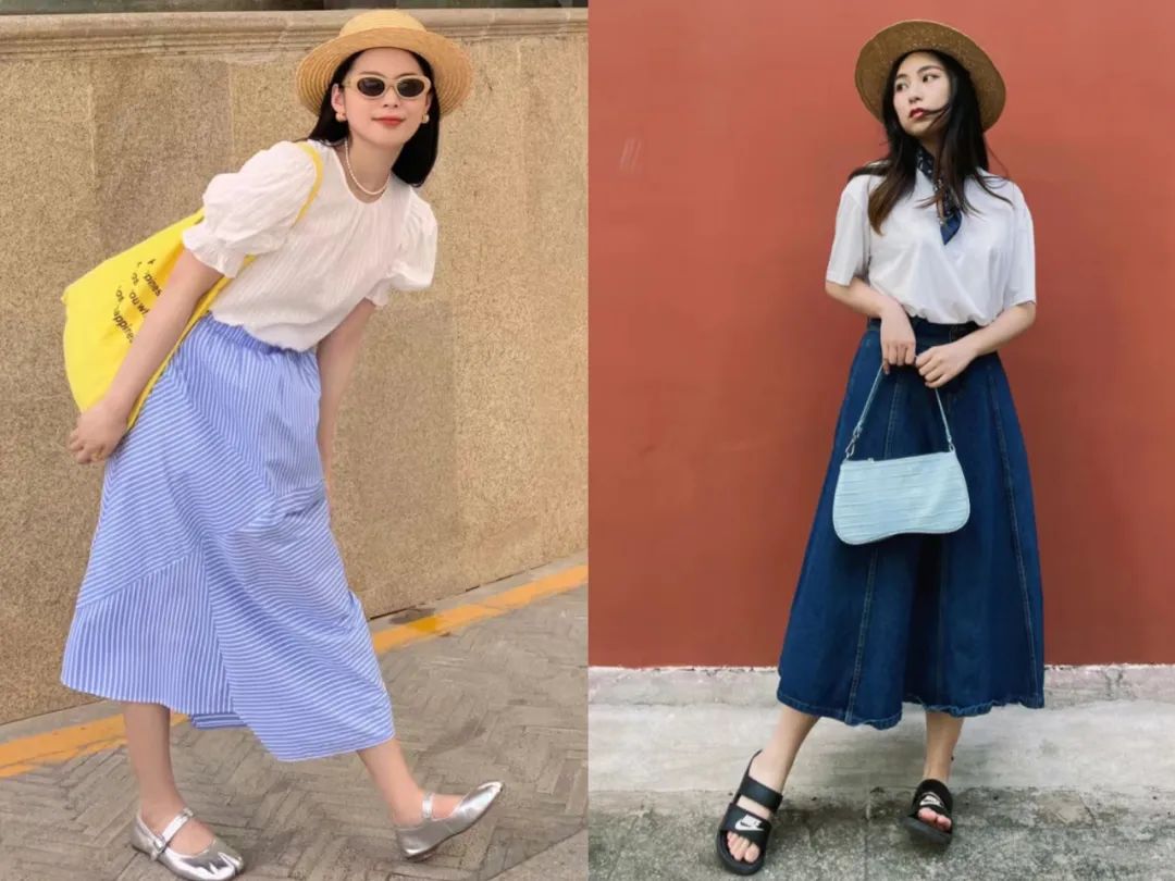 蓝白穿搭真的百看不厌,夏天蓝白格子衫配什么短裤好看