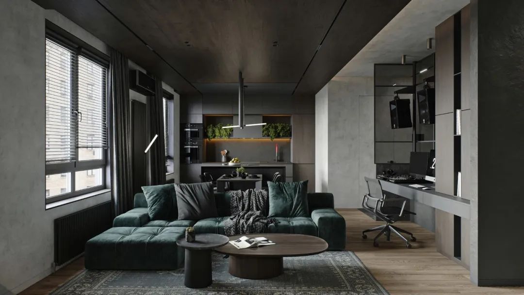 极简风格墨绿,极简主义墨绿色