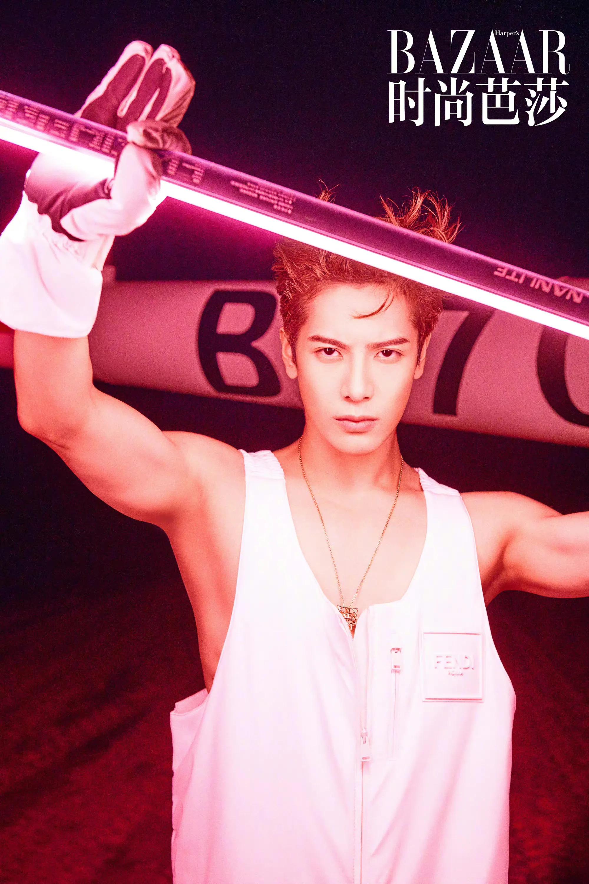 时尚芭莎肖战银发造型高清,肖战登时尚芭莎封面人物