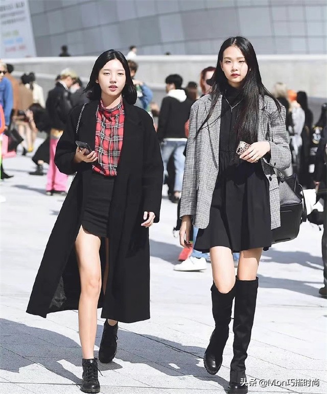 韩国女生都在穿什么衣服图片,韩国女生穿着裙子