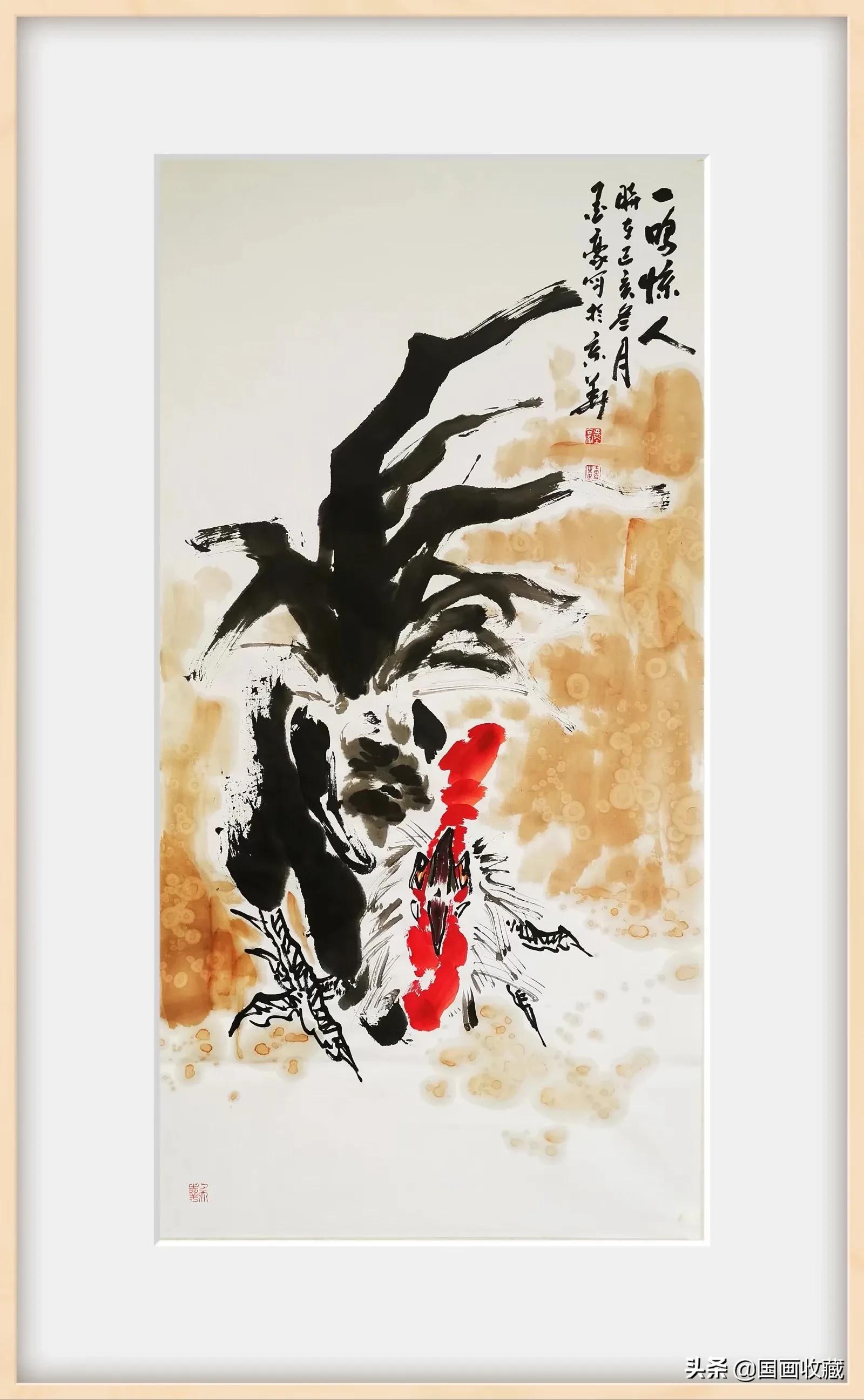 墨豪画鸡高清大图,墨豪画鸡创意作品