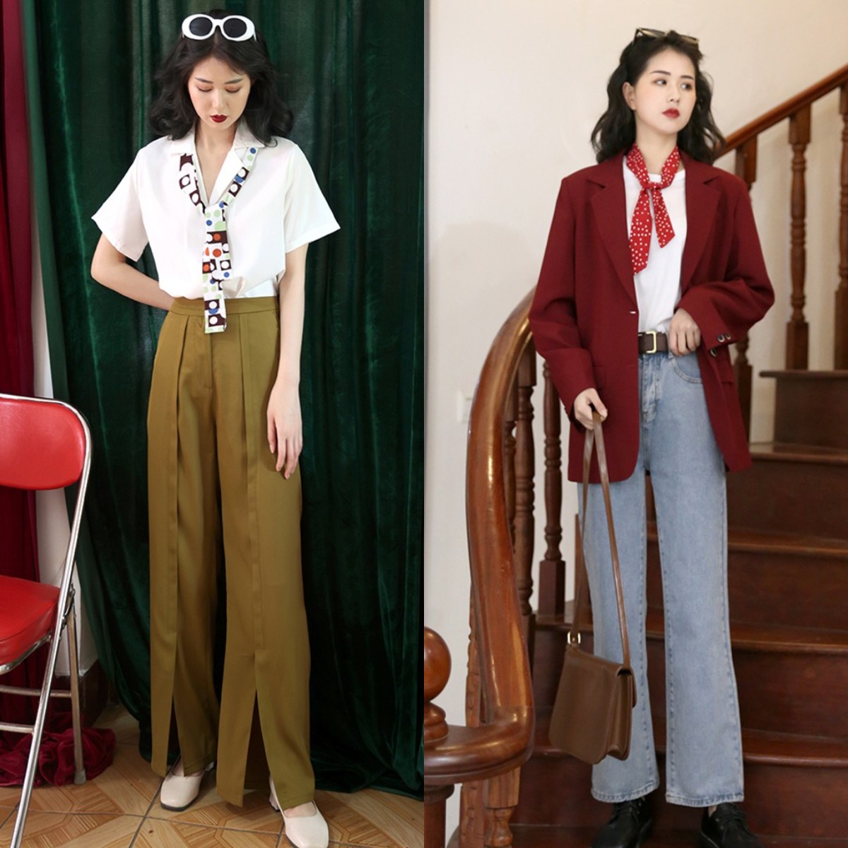 衬衫搭配窄版阔腿裤的穿法,衬衫搭配阔腿裤穿搭讲解