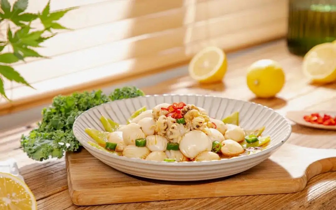 xo酱芦笋炒墨鱼仔,墨鱼仔炝芦笋