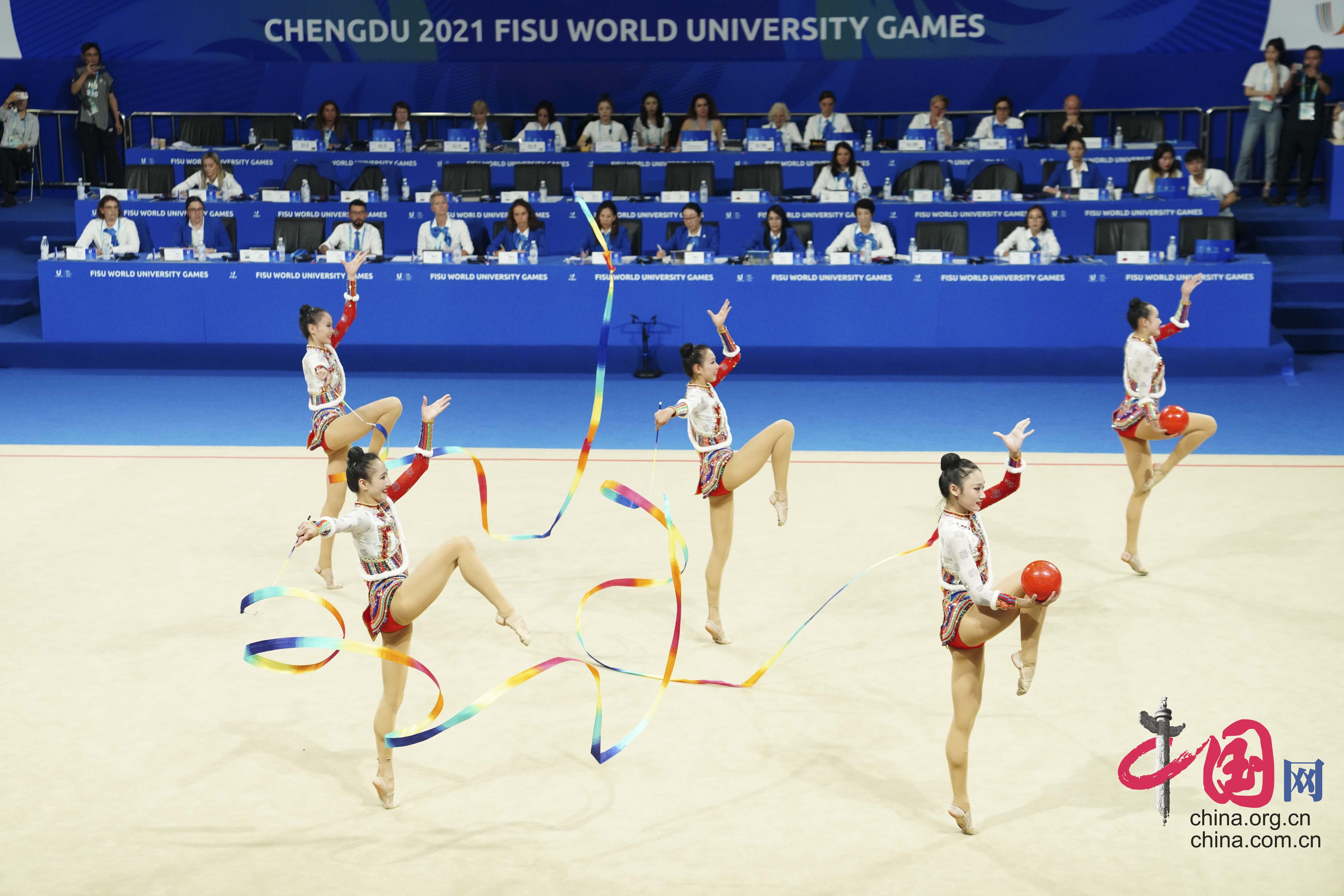 【青春主场】艺术体操集体全能项目中国队夺金：感谢成都人民”