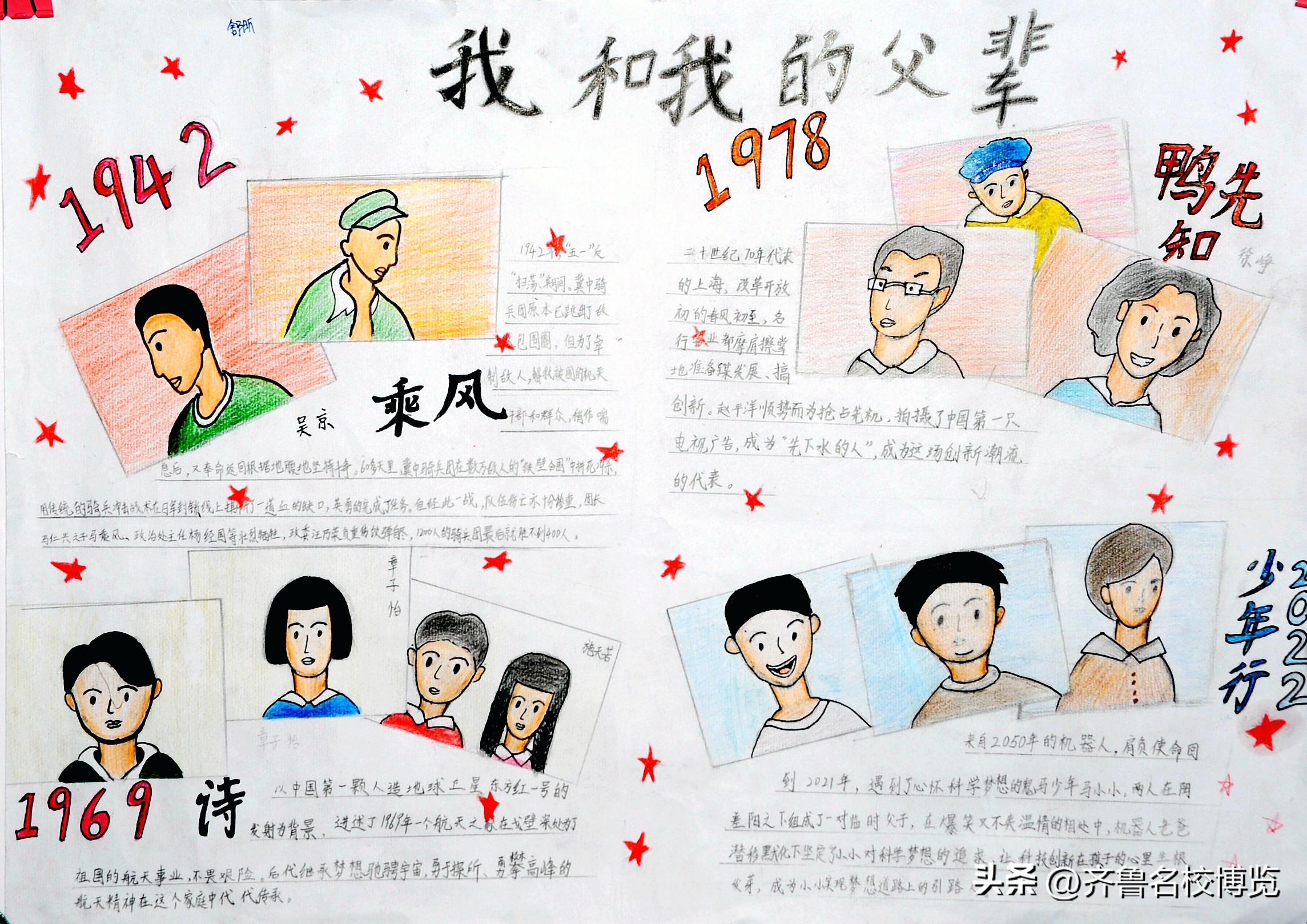 影领人生济南中学初一特色思政课《我和我的父辈》手抄报在线展览