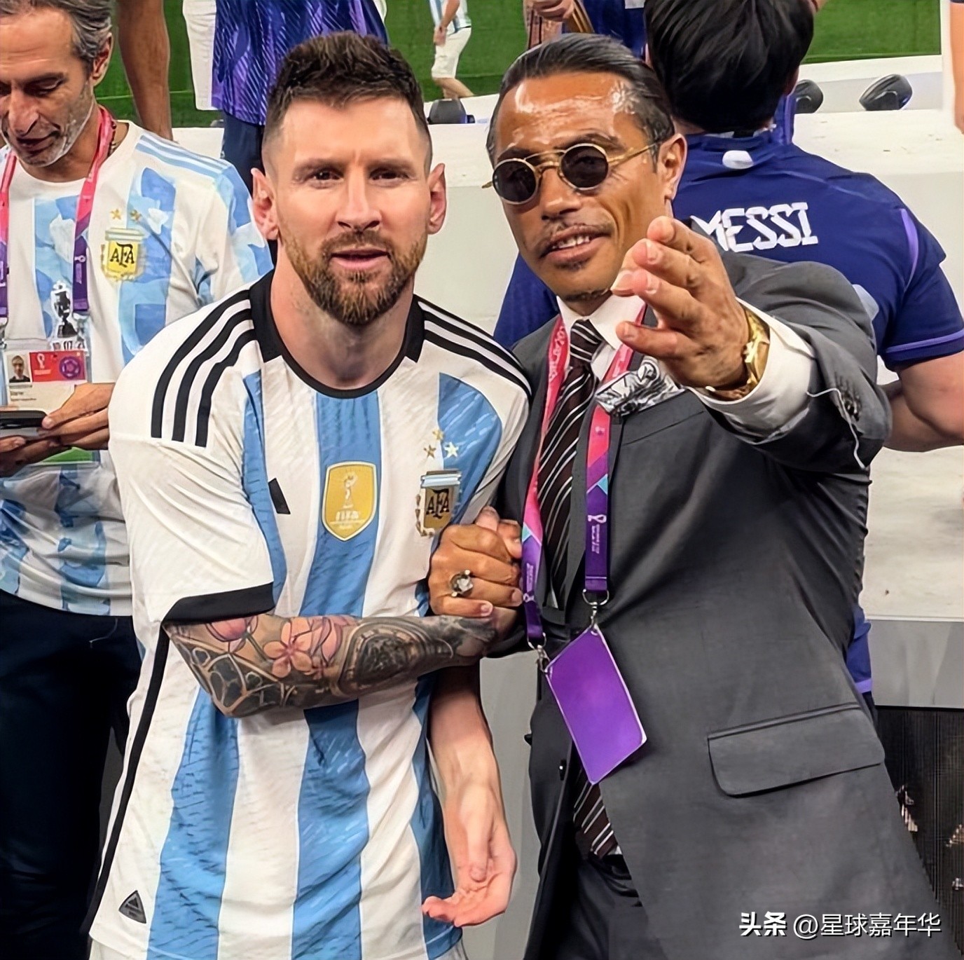 撒盐哥硬拉梅西合影,撒盐哥梅西世界杯