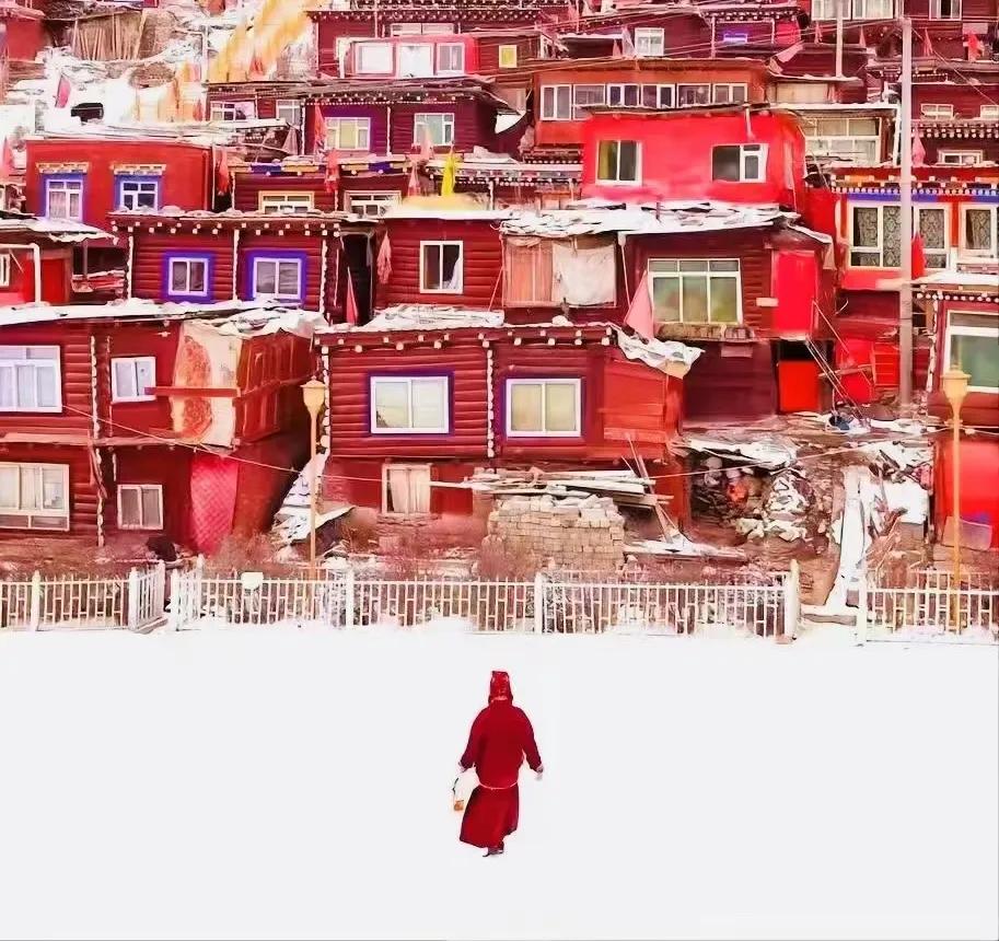 冬天色达美景,冬天的西藏色达