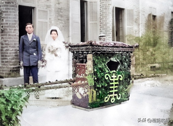 超清彩修复！1911年的福建福州，新娘头上扣竹篓，竟然还有弃婴塔