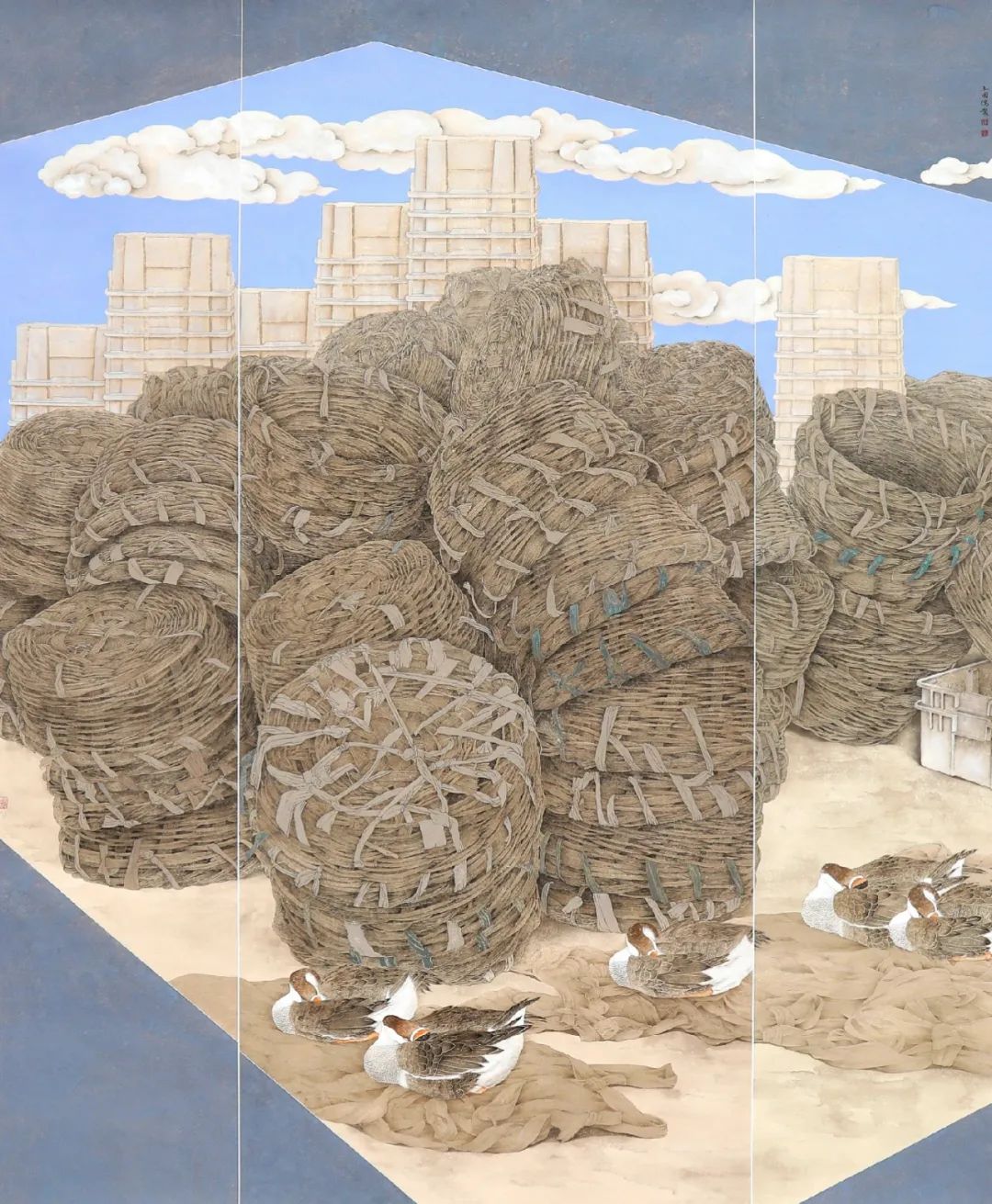 勾线画色彩,好的工笔画白描勾线画