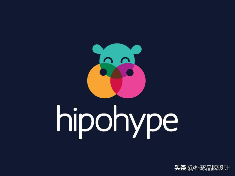 张开血盆大嘴IP动物形象河马元素logo创意集锦