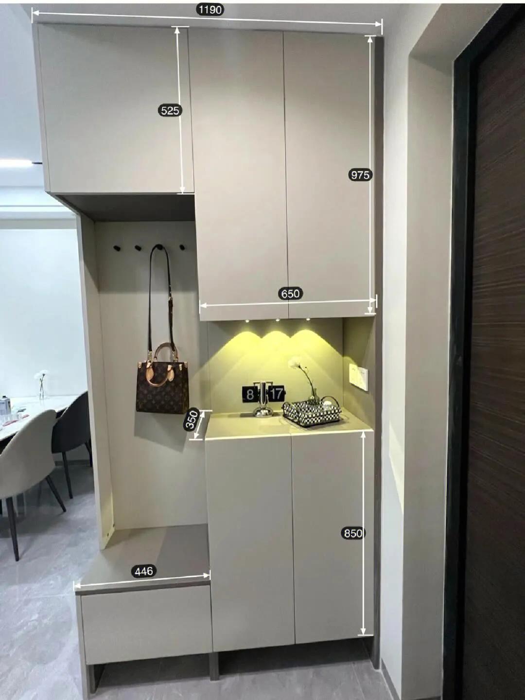 进门玄关带鞋柜,窄玄关鞋柜设计