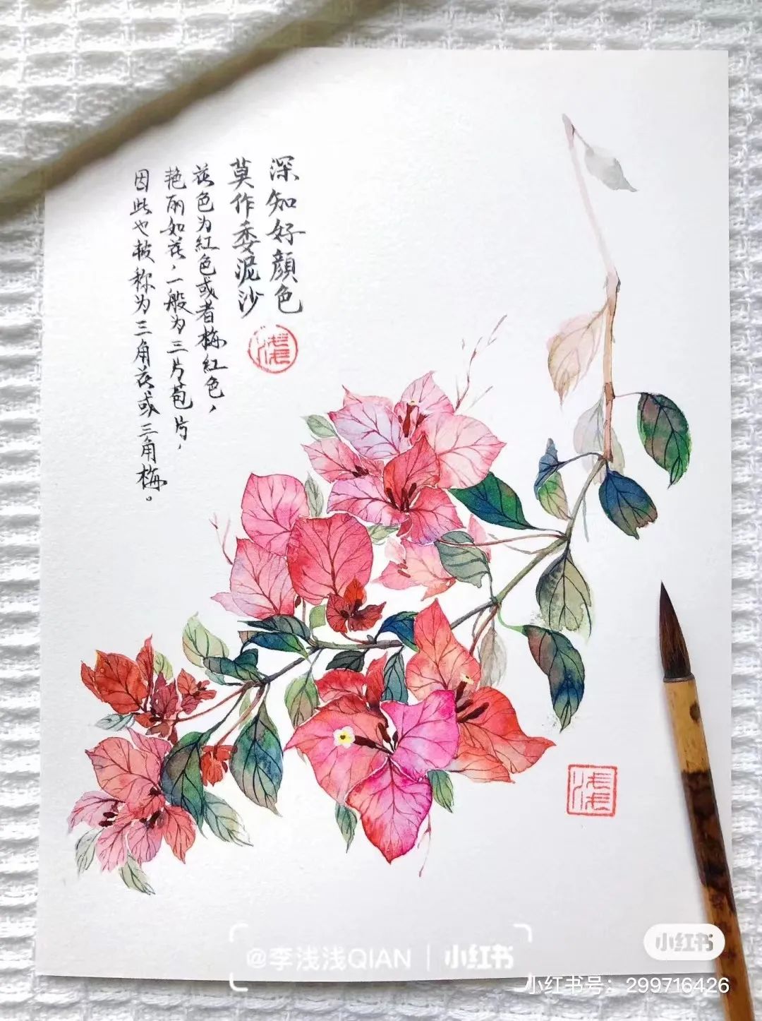 水彩中国风风景简单,古风水彩花卉简单又好看