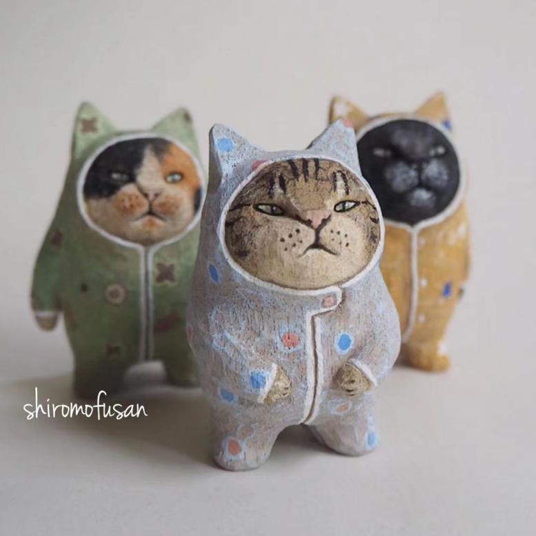 日本艺术家木雕猫,日本木雕猫艺术家