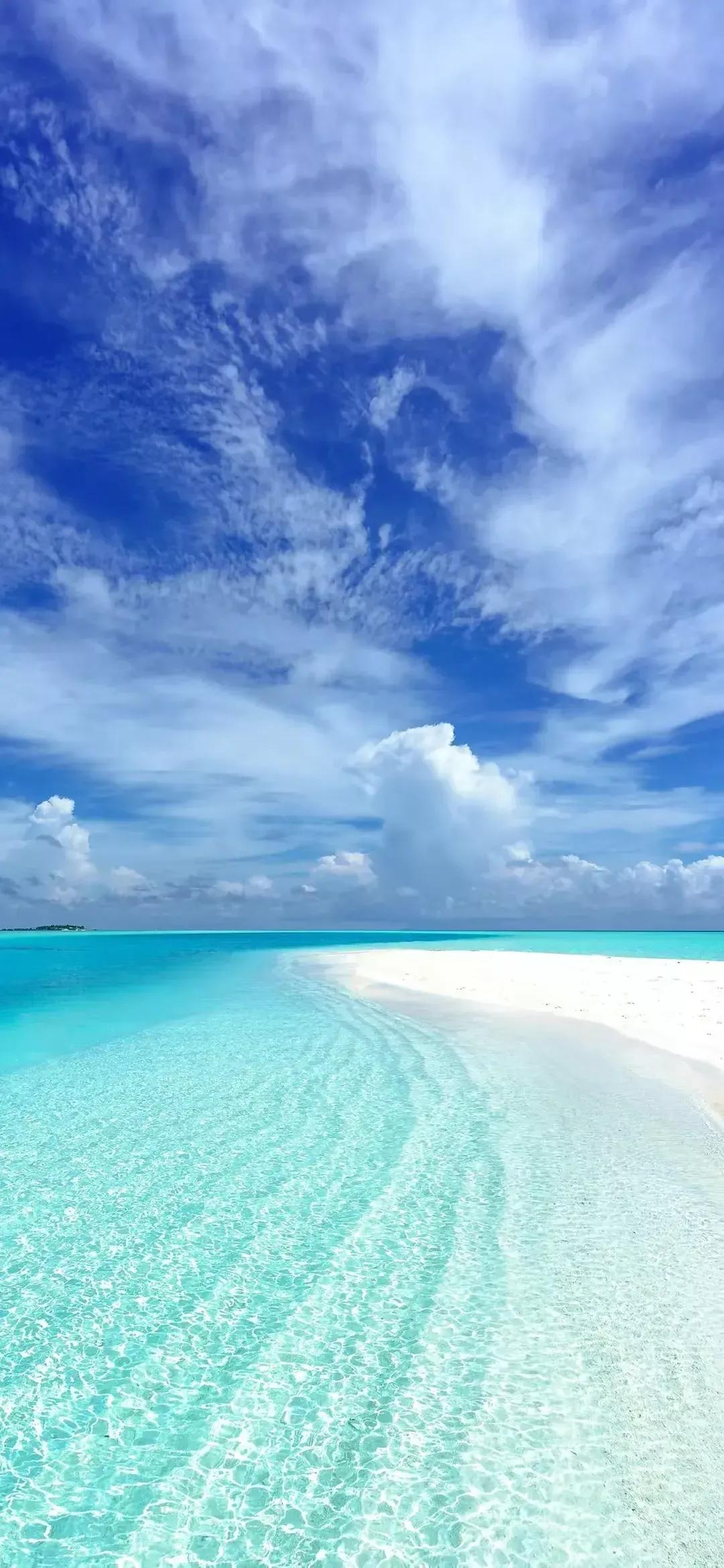 美丽的碧海蓝天壁纸,2018蓝色大海夏天壁纸