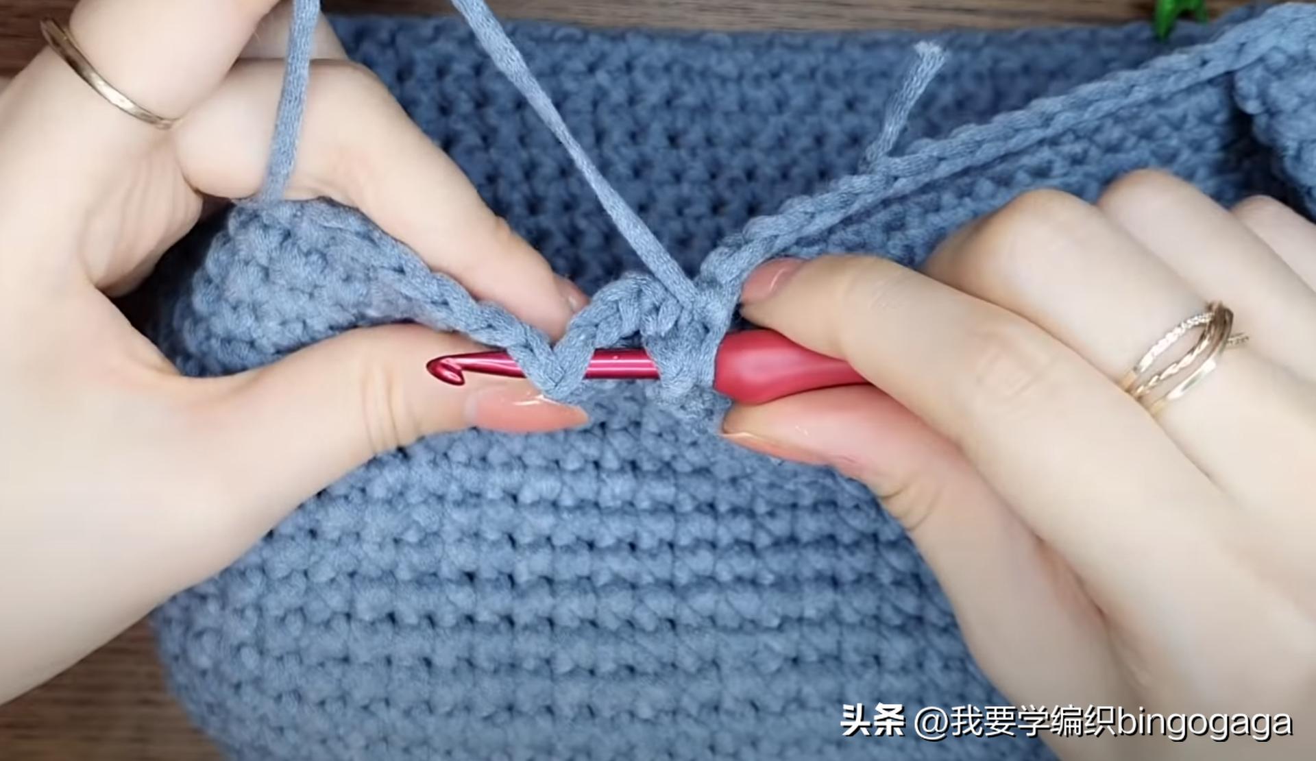 夏季包包钩织教程腋下包,钩包教程简单腋下包