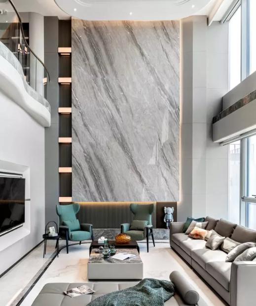 美式风格装修挑高客厅,客厅挑高5米怎么设计