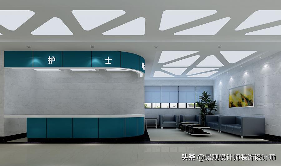 护士站背景墙分隔设计,护士站治疗室设计布局效果图