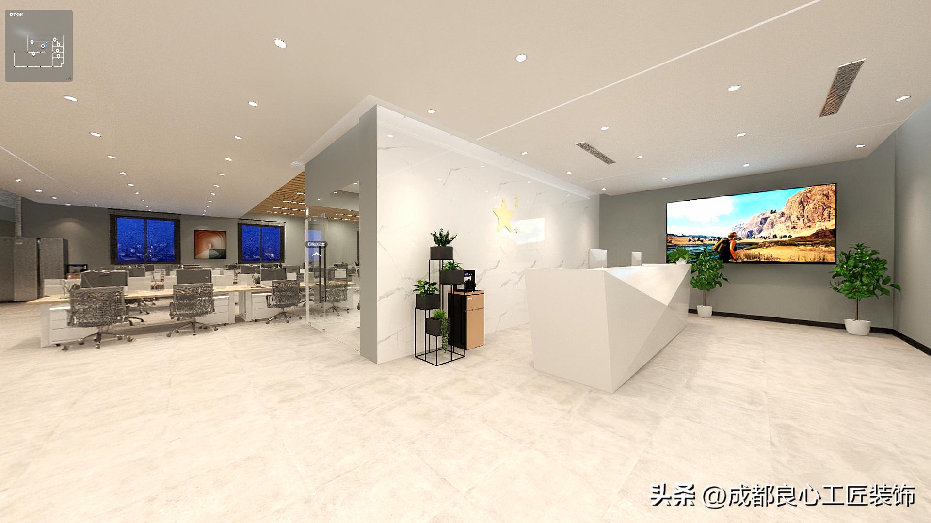 现代简约风工装|星光无垠1000㎡办公室装修,星辰大海,共赴征程
