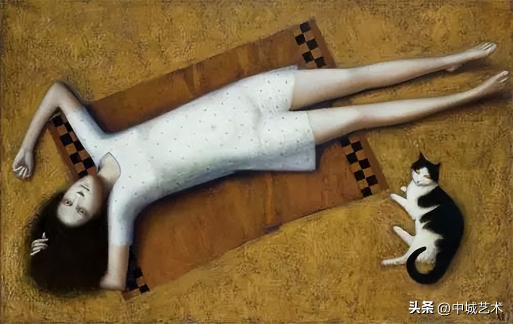 塞尔维亚画家水墨画猫,阿尔巴尼亚中世纪绘画艺术画家