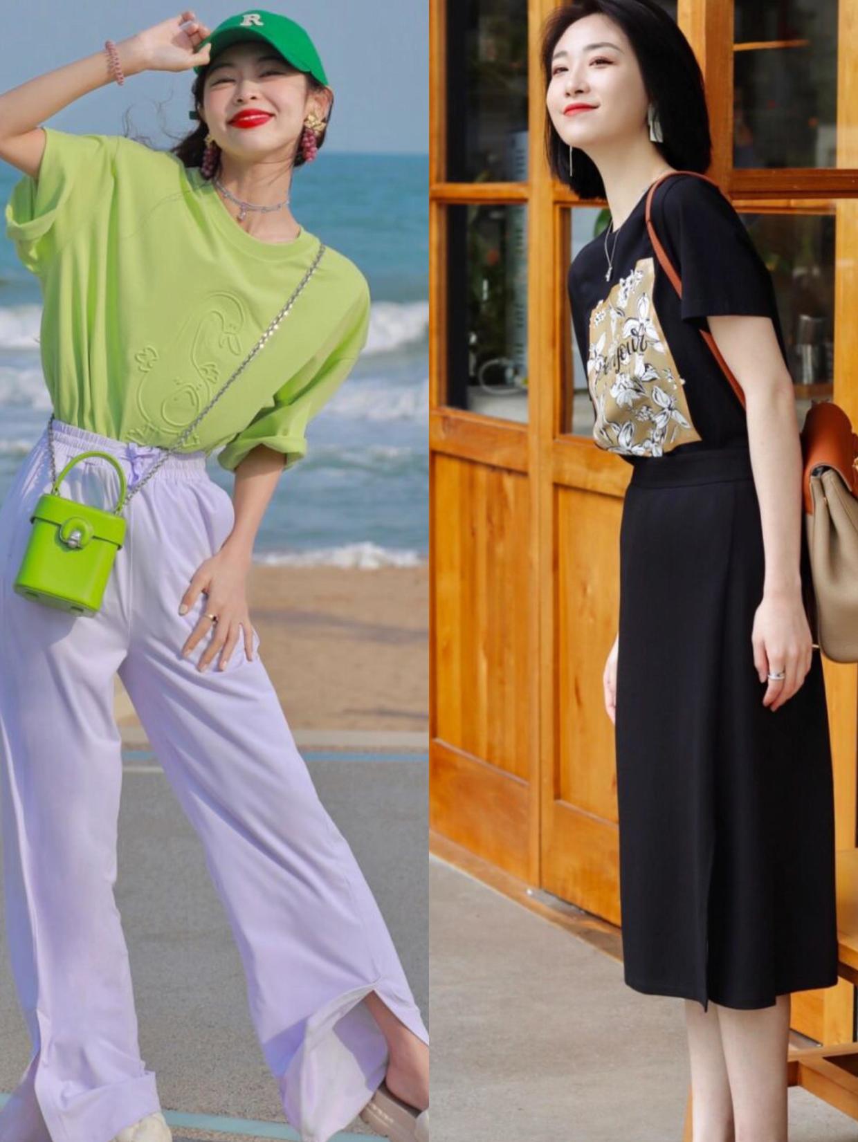 夏季穿衣高级感配色,夏季时尚短袖衣服好看