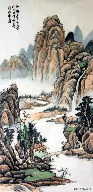 竖幅山水画图片大全精品,陈学良山水画精品欣赏40幅