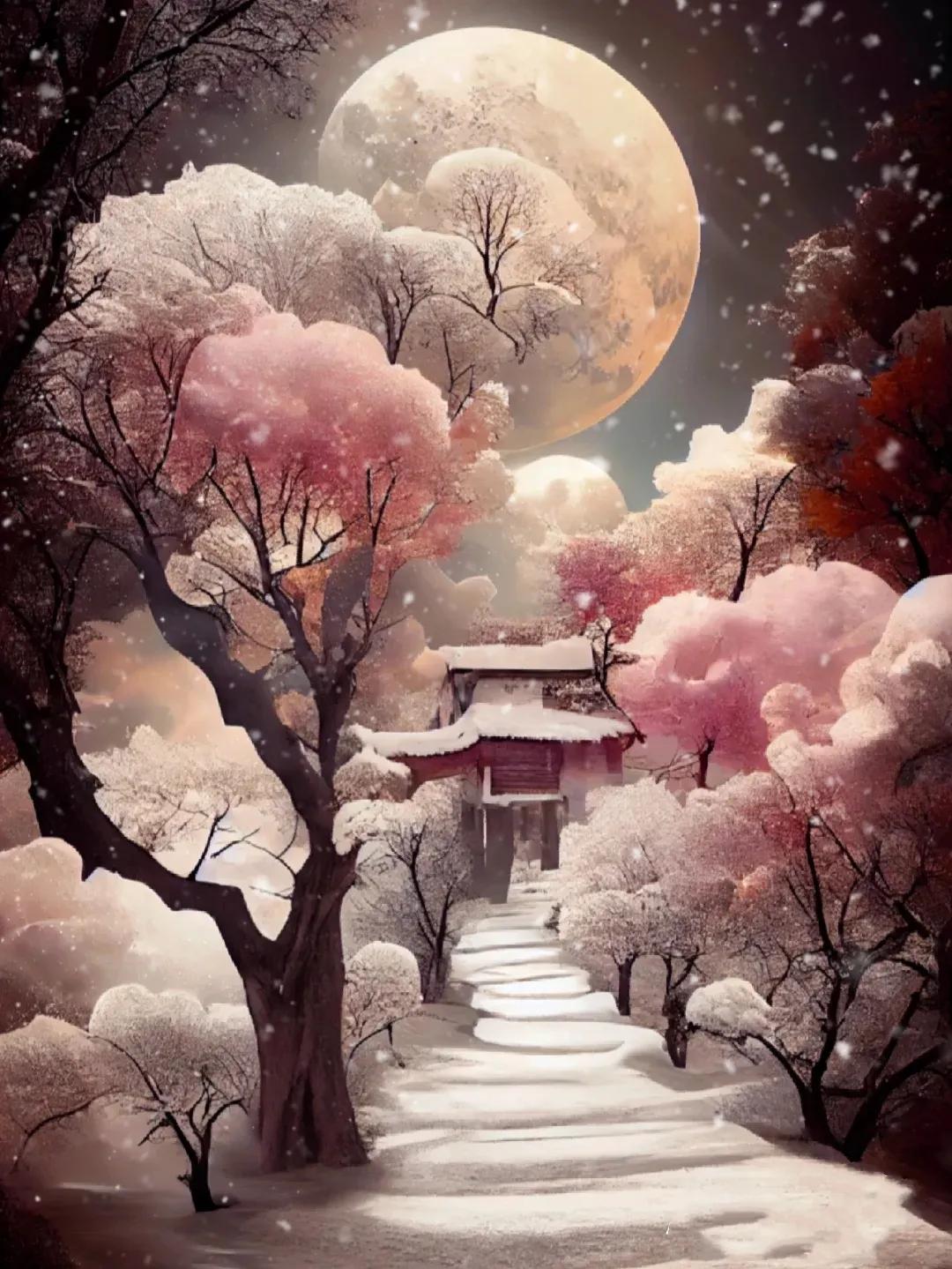 大雪节气看各地绝美雪景的诗句,大雪节气红梅雪景素材