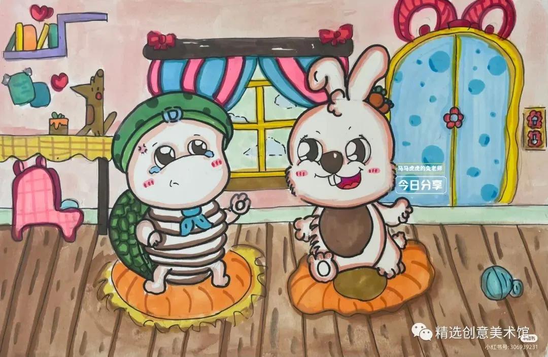 马克笔画儿童故事插画图,儿童简单马克笔绘画创意3-6岁