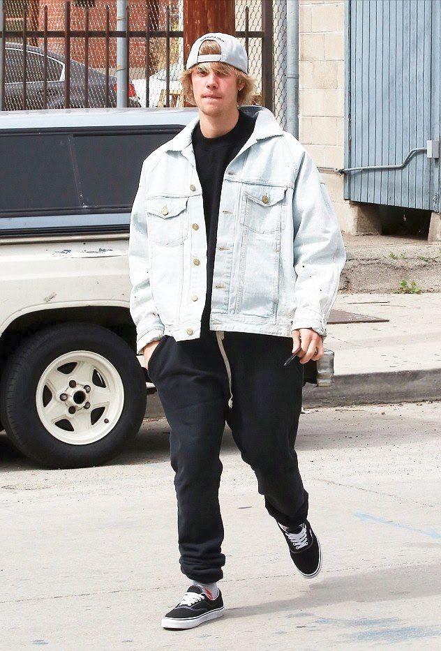 贾斯汀比伯黑色牛仔夹克,贾斯汀比伯fearofgod牛仔外套