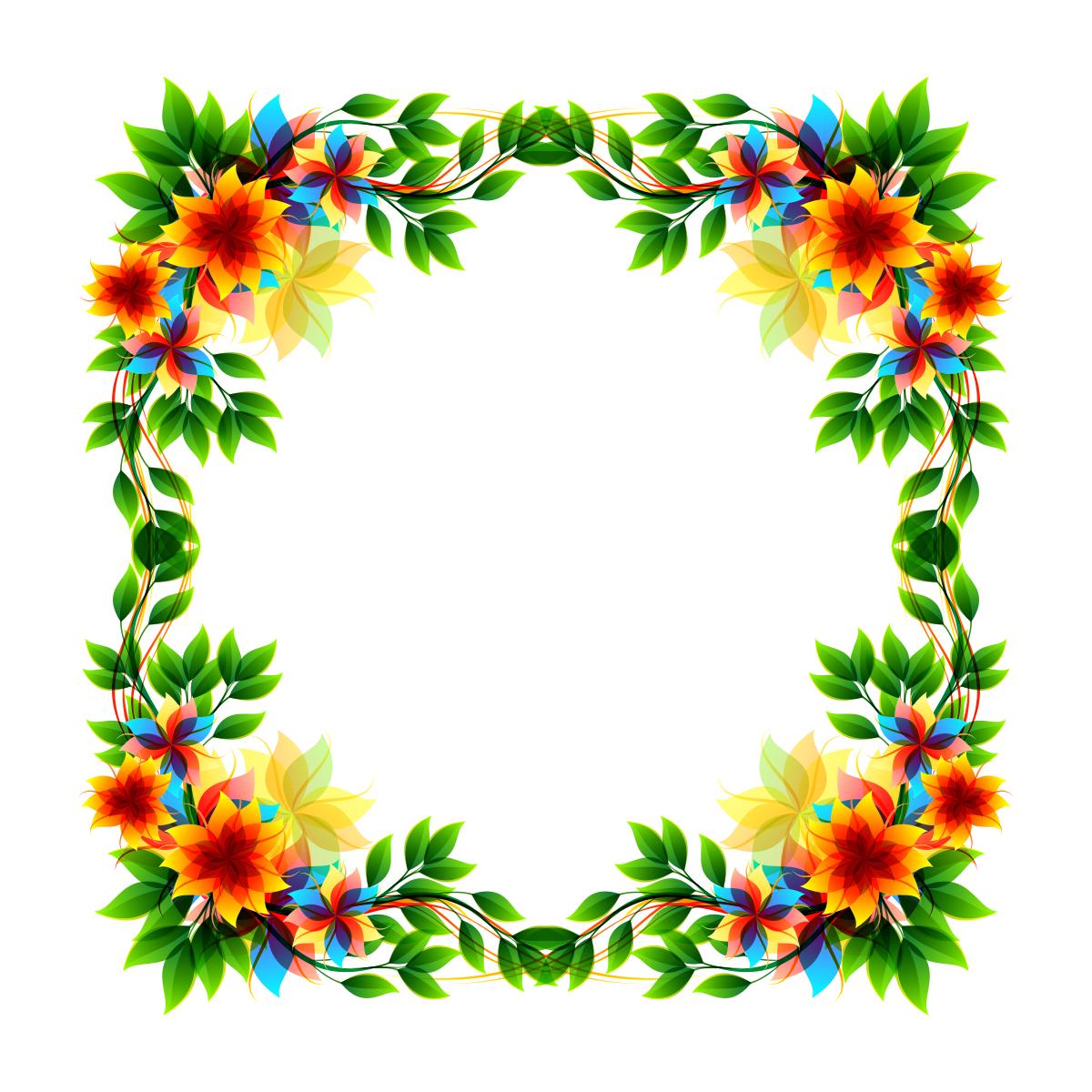 漂亮的彩色边框图片大全,好看的绿叶边框