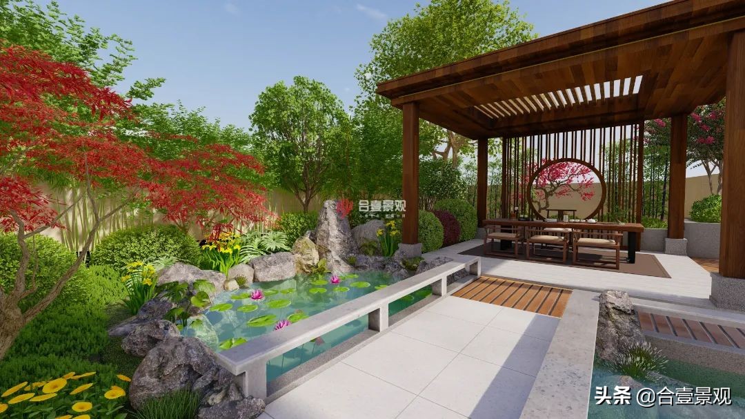 庭院设计带亭子,庭院设计木亭子