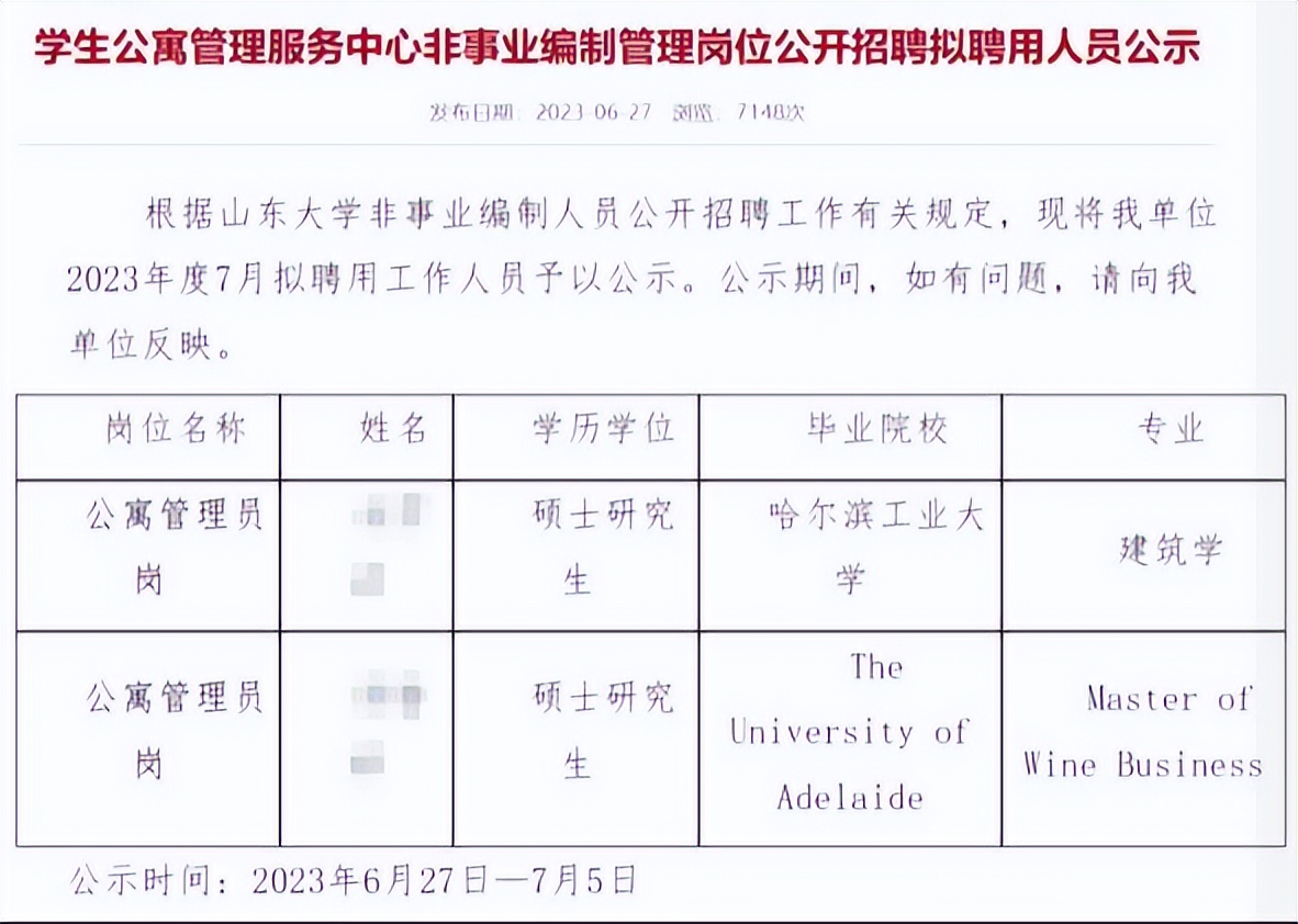 山大硕士公寓管理员,山大招聘硕士宿管