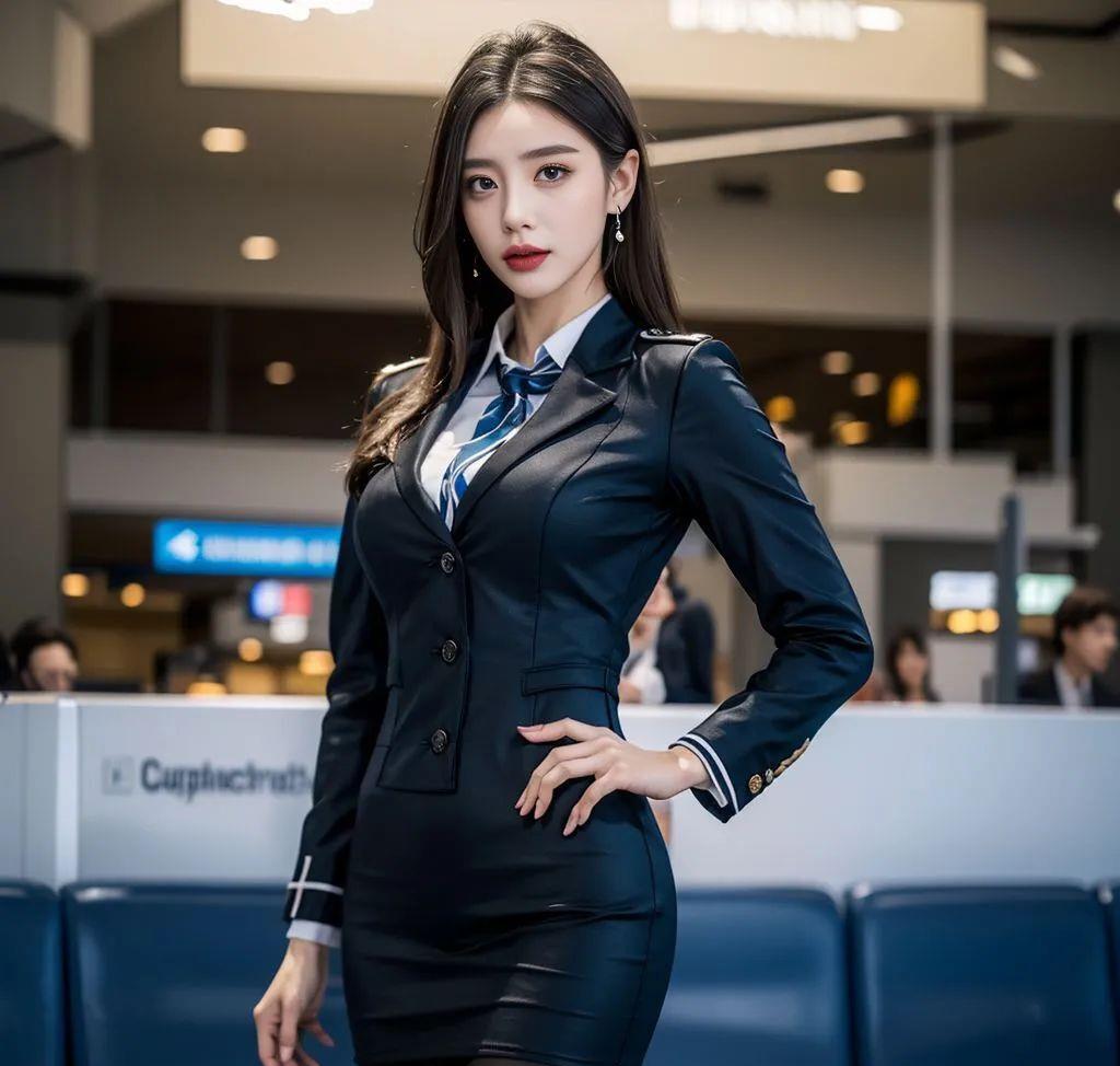 高空制服诱惑：迷人空姐展现女性魅力