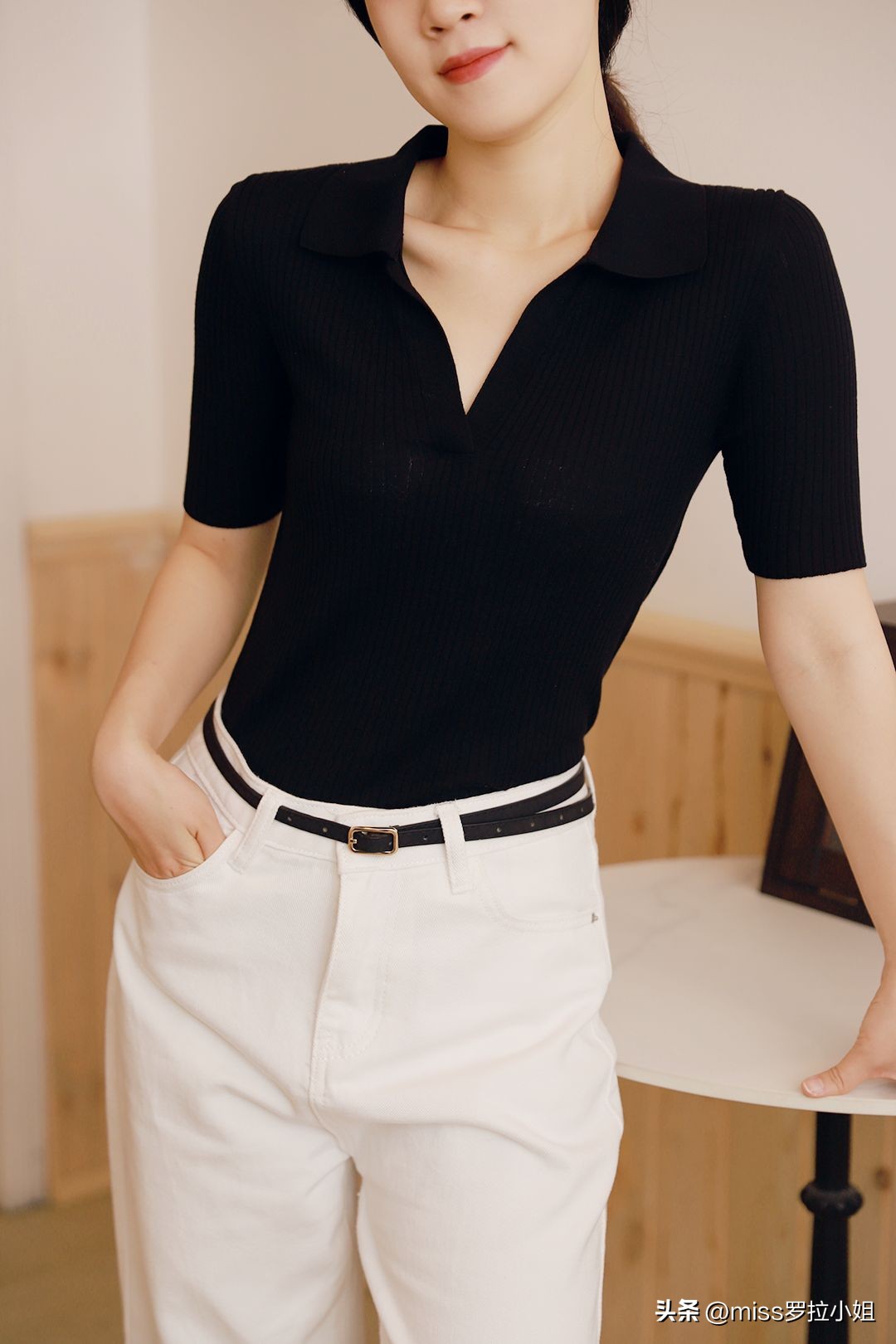 小个子雪纺v领上衣质感,女生穿搭ins高级质感上衣