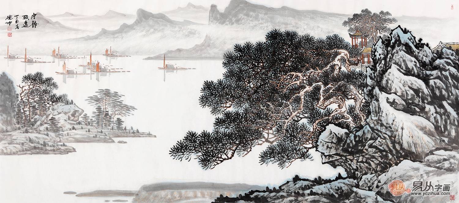 办公室背景挂什么字画好,办公室是挂字画还是山水好