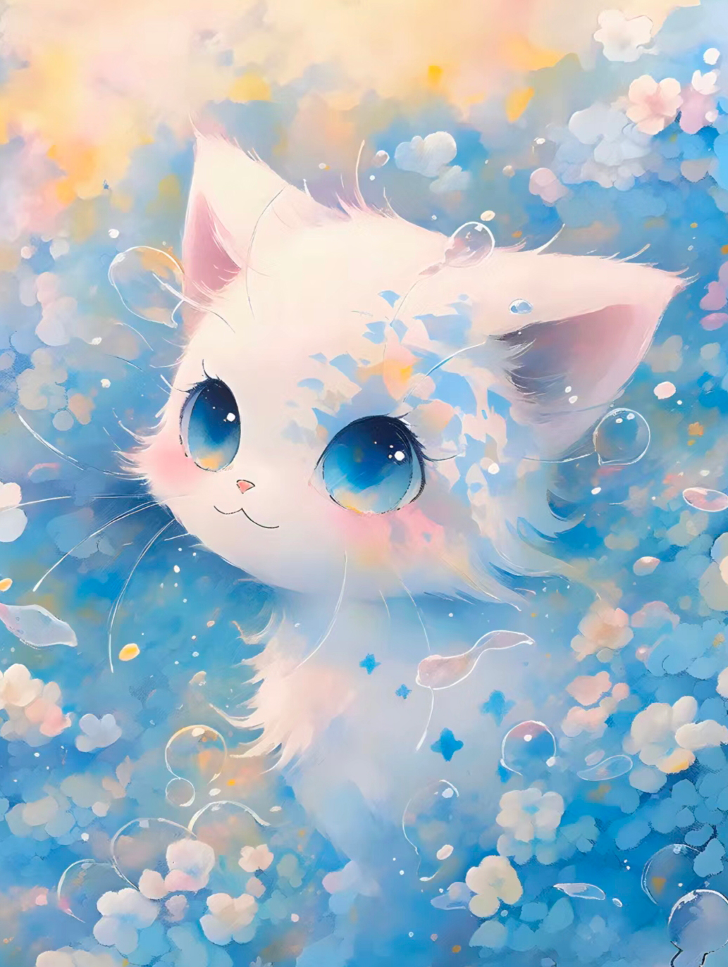 猫咪高清壁纸4k全屏60帧,萌萌哒粉色花篮里的猫咪图片壁纸