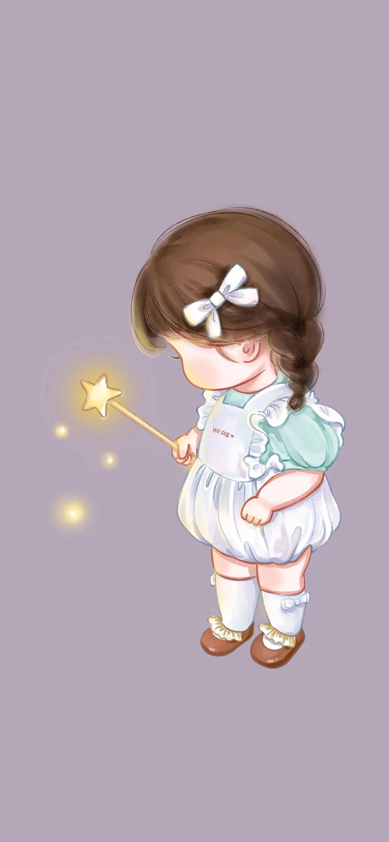 萌娃壁纸q宝,可爱q版萌娃手绘壁纸