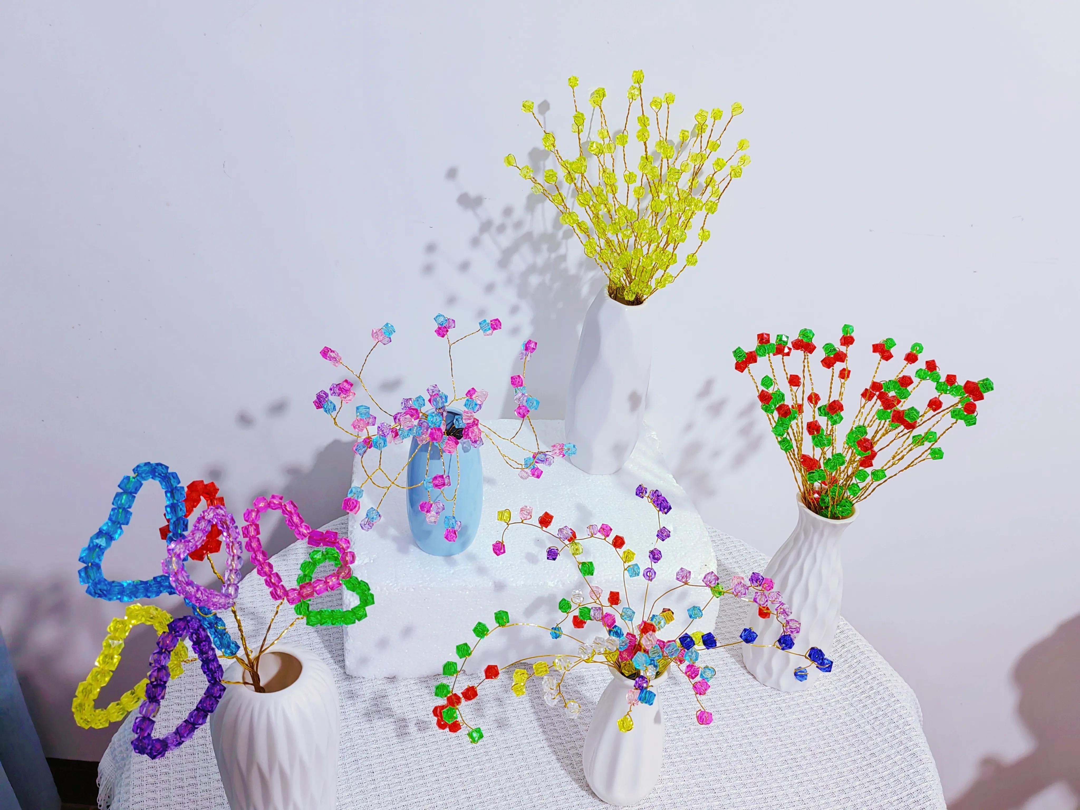 手工串珠花图片,手工串珠花样图片花瓶