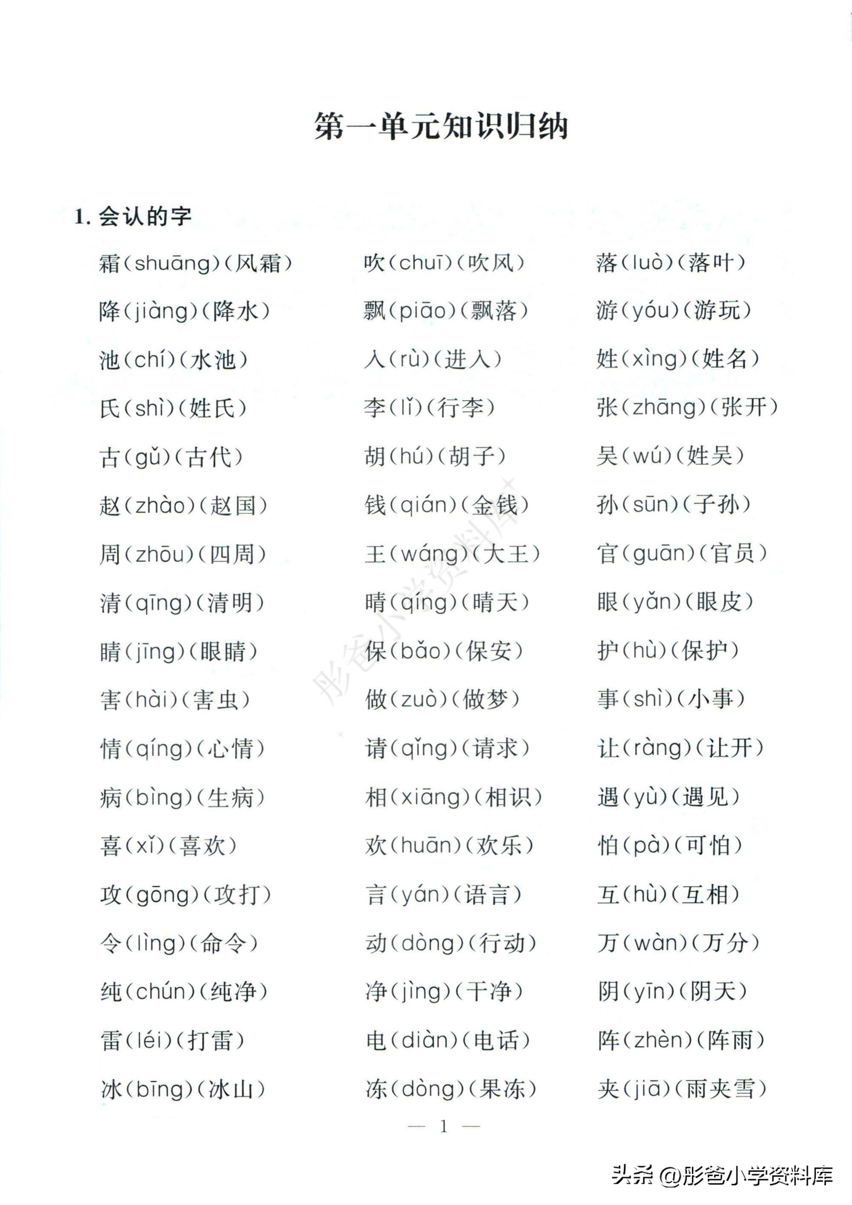 家长快来打印1（下）语文孟建平期末复习手册