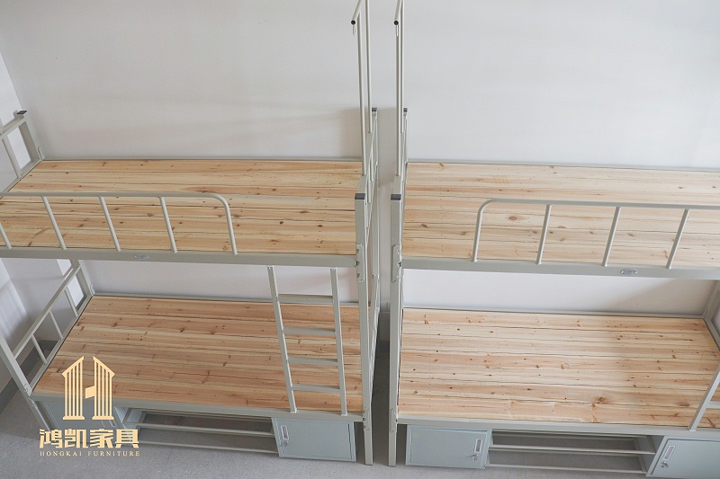 鸿凯家具|实拍广西南宁技师学院新宿舍双层铁架床