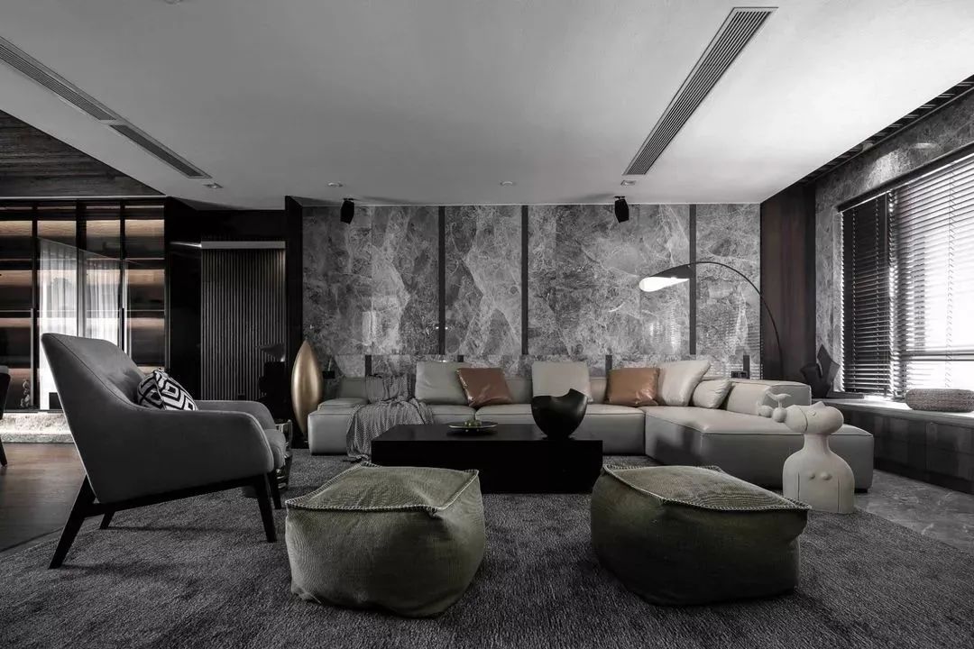 轻奢风电视背景墙大理石灰,新中式高级灰大理石电视背景墙