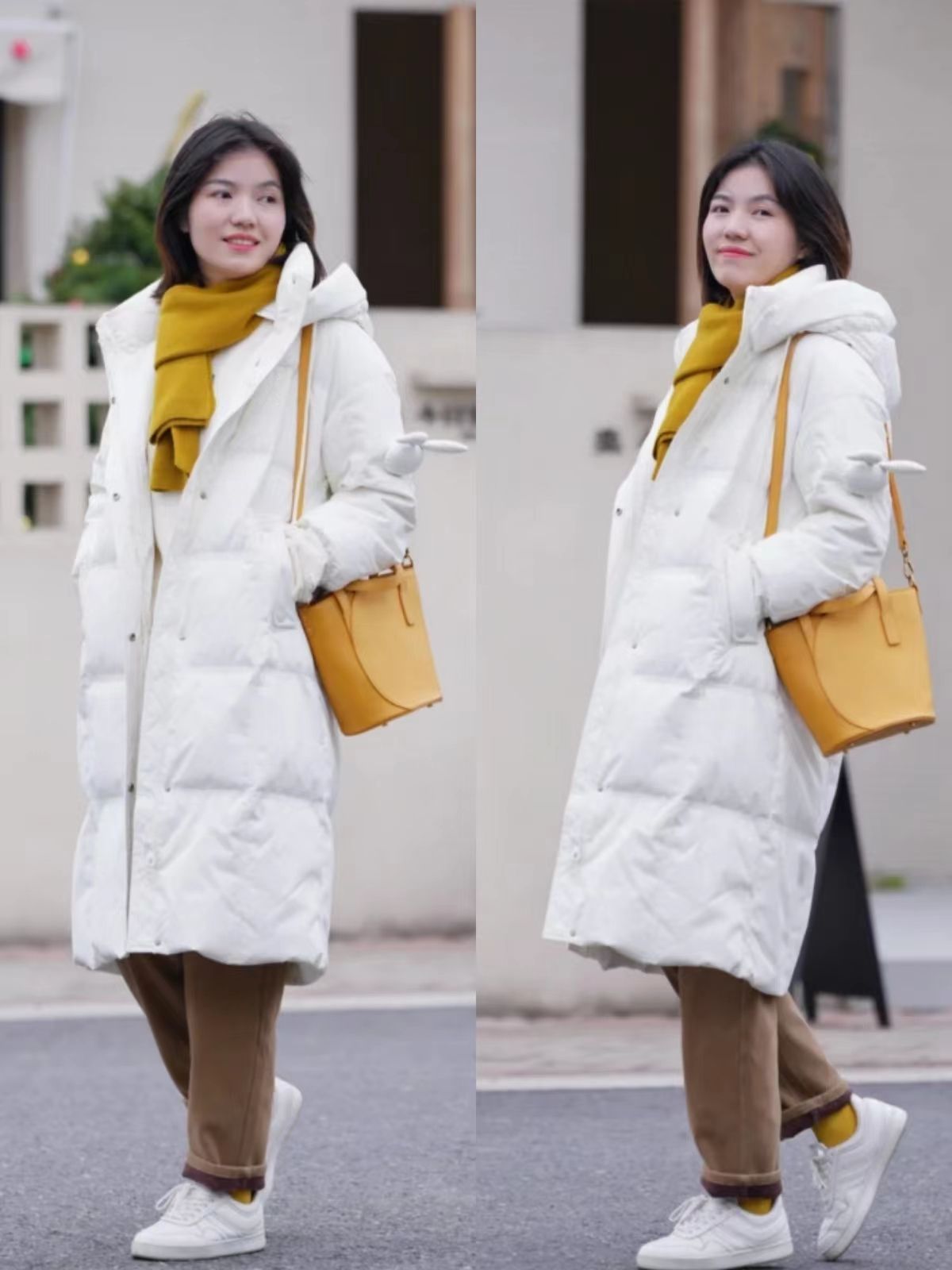 适合羽绒大衣的鞋子,大衣球鞋才是今年冬天最美搭配