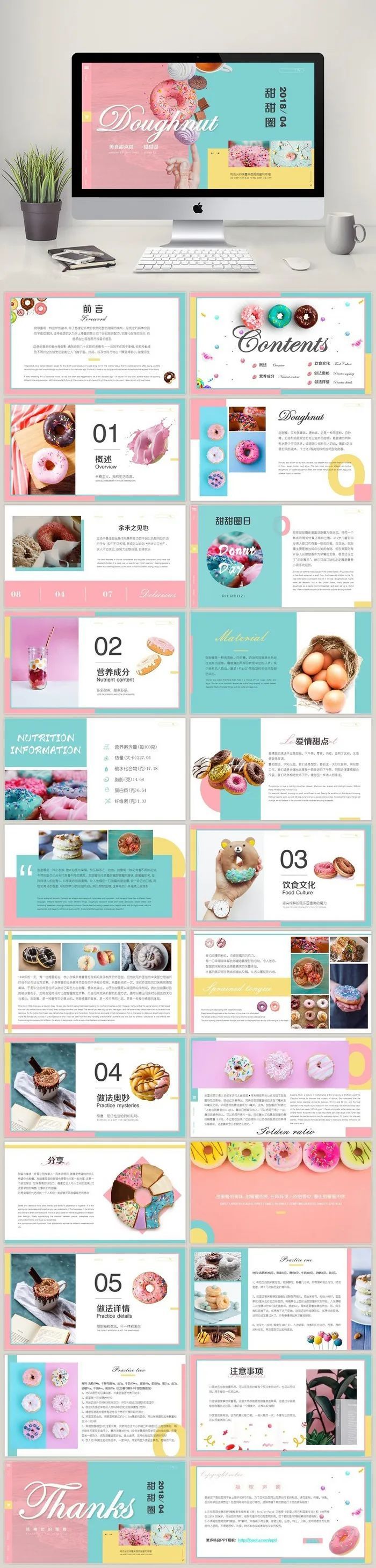 「557期」夏日炎炎，有你超甜！甜品PPT模板太甜啦