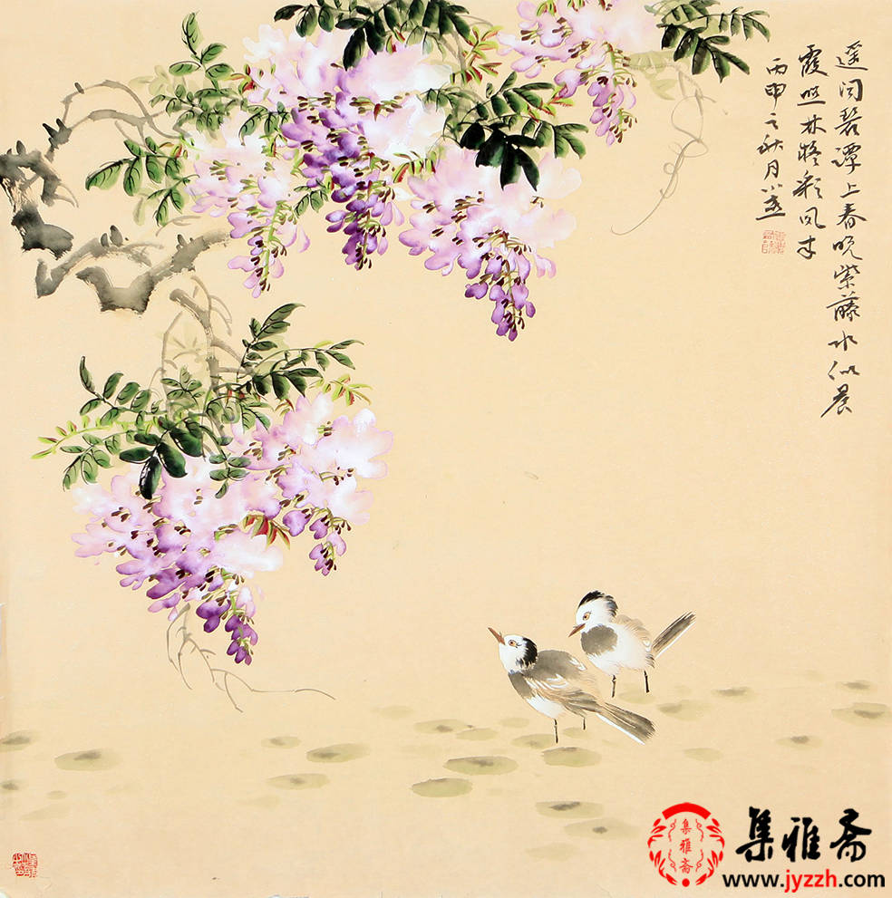 紫藤花装饰画,紫藤花挂画客厅