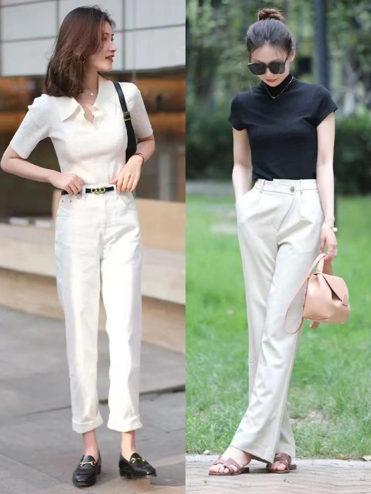 白色“裤子”的四种搭配思路，照着穿时髦又显气质，想不美都难